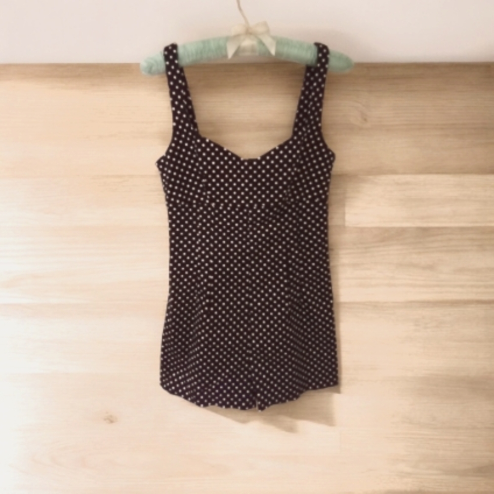 ZARA Polka Dot Black And White Romper Womens Size S